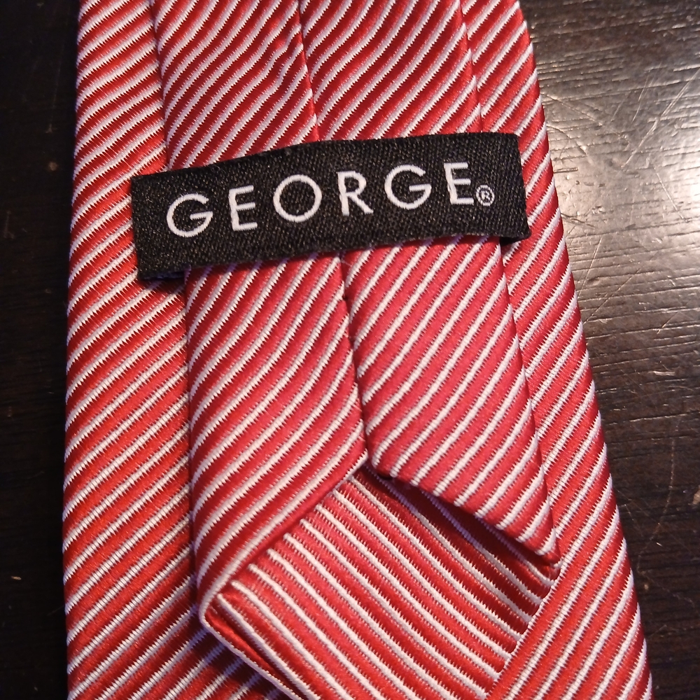 George Red Striped Men's Tie